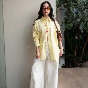 Yellow Button-Up Shirt